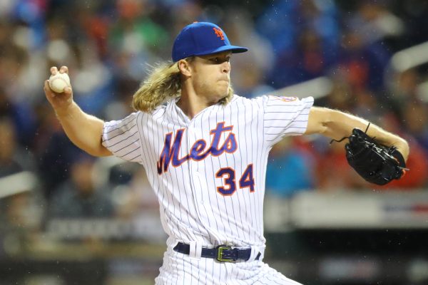 Pitcher Noah Syndergaard spent a fair portion of the 2018 season on the disabled list, but he finished with a strong 13-4 record. (Photo by Gordon Donovan)