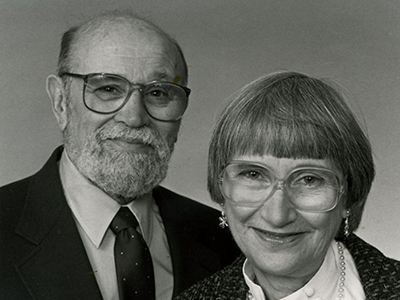 head shot of man and woman