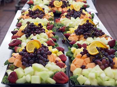 Fruit platters prepared at the Commissary.