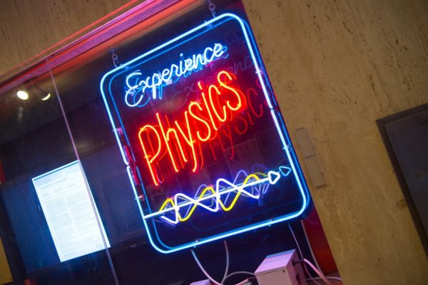 neon sign that states experience physics
