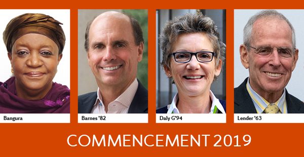 Graphic of four honorary degree recipients