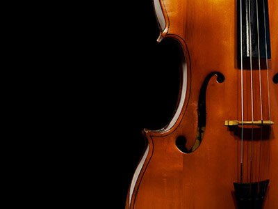 Cello on black background