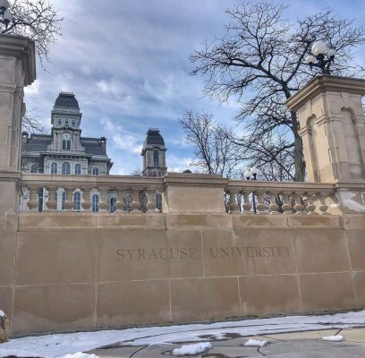 Hall of Languages with blue skies