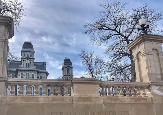 Hall of Languages with blue skies