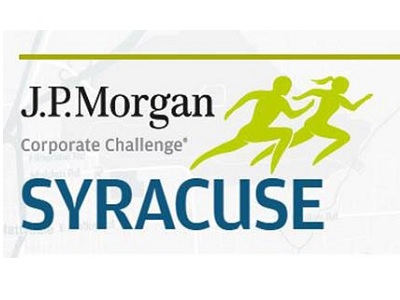 graphic of JPMorgan Chase Corporate Challenge with two figures running