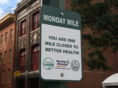 Monday Mile sign