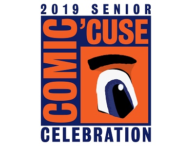 graphic with words 2019 Senior Celebration Comic Cuse