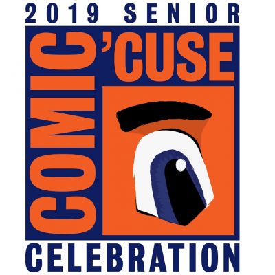 graphic with words 2019 Senior Celebration Comic Cuse