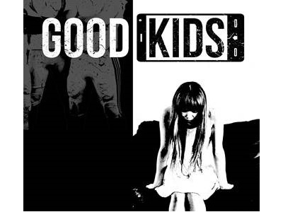 theater poster with words Good Kids and black and white image of girl sitting