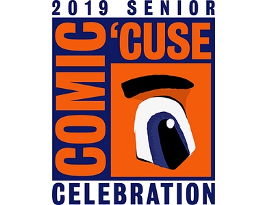 graphic with words Comic Cuse Senior Celebration