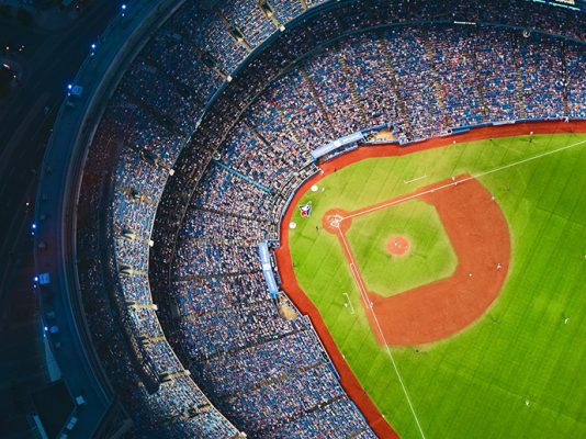 birds eye view of baseball stadium