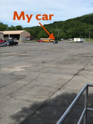 car in parking lot