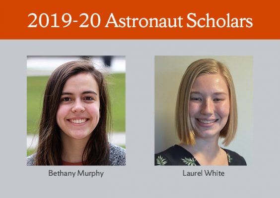 Astronaut Scholars graphic showing two young women