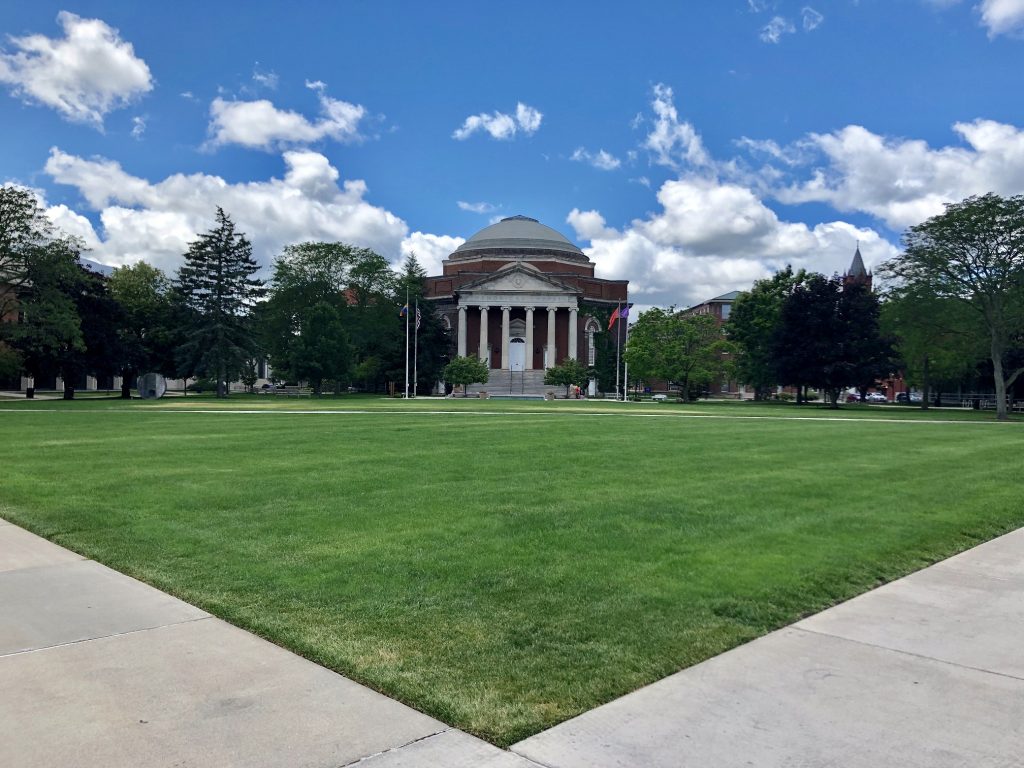 Shaw Quad lawn in front of Hendricks Chapel