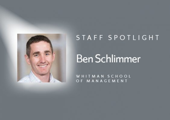 head shot in graphic for Staff Spotlight, Ben Schlimmer