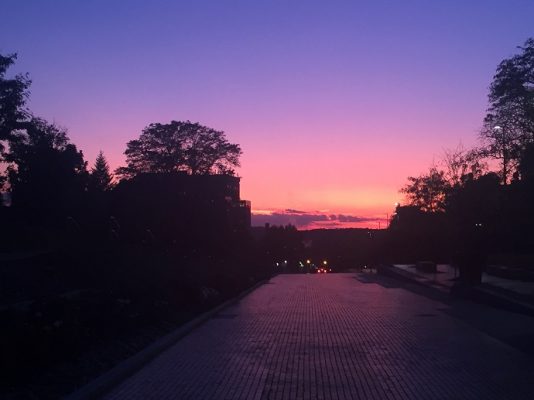 sunset over Einhorn Walk