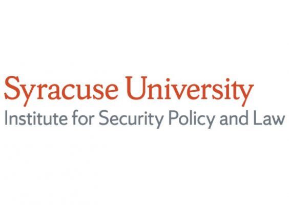 wordmark for the Syracuse University Institute for Security Policy and Law