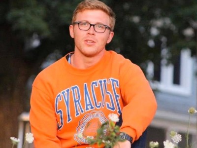 male student in a sweatshirt