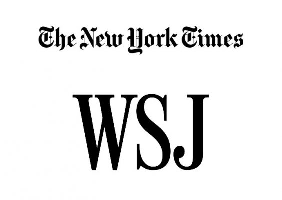 logos representing The New York Times and The Wall Street Journal