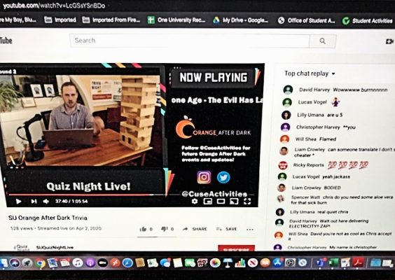 screenshot of YouTube quiz board