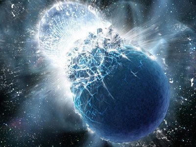 illustration two neutron stars colliding