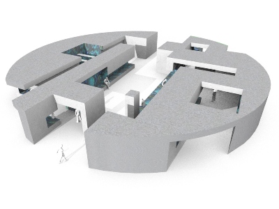 computer rendering of a student-designed pavilion