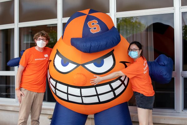 two people hugging blow up Otto
