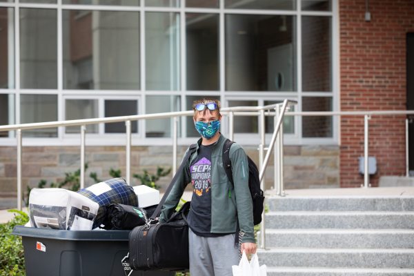 person moving bin
