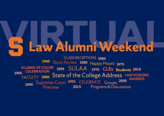 Virtual Law Alumni Weekend graphic
