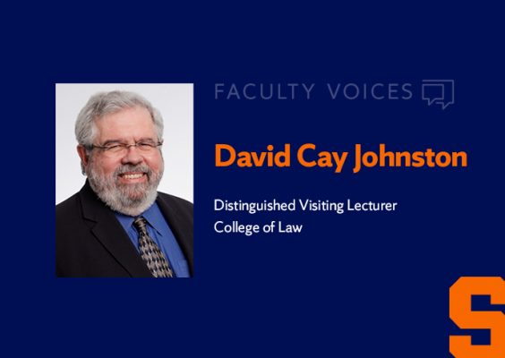 Faculty Voices David Cay Johnston Distinguished Visiting Lecturer, College of Law