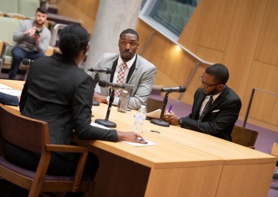 Kenneth Knight and Andrew Weekes compete in College of Law’s 8th Annual Bond, Schoeneck & King Alternative Dispute Resolution Competition in 2019