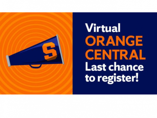 graphic with words: Virtual Orange Central Last Chance to Register.