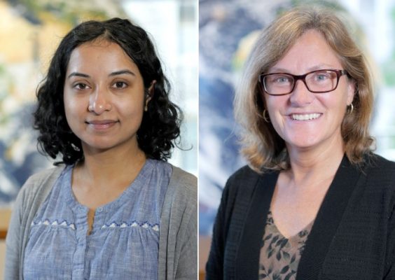 Assistant Professor Tripti Bhattacharya (left) and Professor Linda Ivany