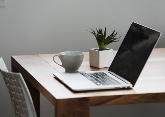 Laptop and a cup of coffee
