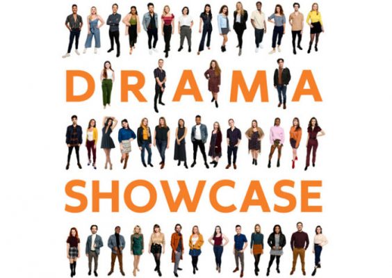 graphic with words Drama Showcase and rows of people
