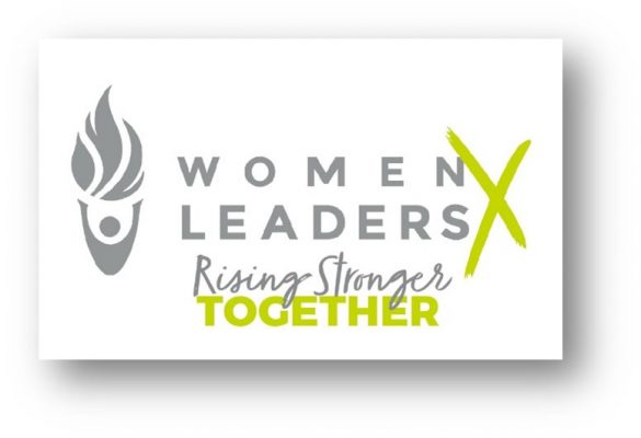 Women Leaders X Rising Stronger Together graphic