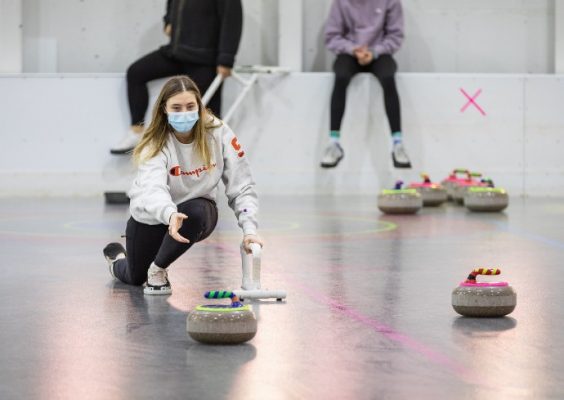 students curling at Tennity