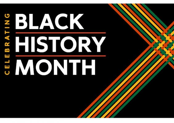 graphic with words Celebrating Black History Month