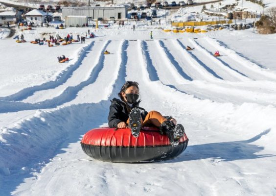 student snow tubing at Four Seasons in 2021