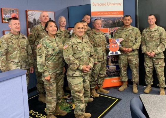 group of students and military members in the instructional design, development, and evaluation online master's program in Syracuse University's School of Education