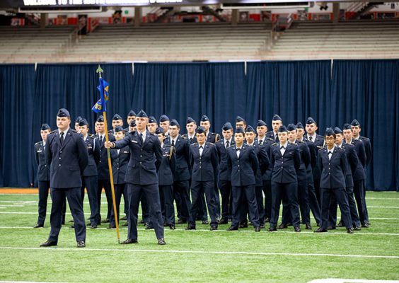 cadets performing at Chancellor's Review ceremony