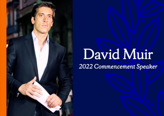 portrait of David Muir, 2022 Commencement Speaker
