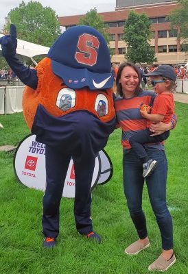 Otto with Brianna and Everett Schults at a campus event