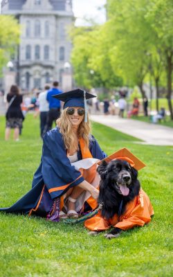 Graduate and dog