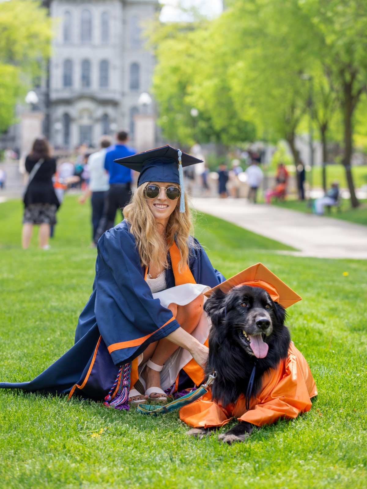 Graduate with dog