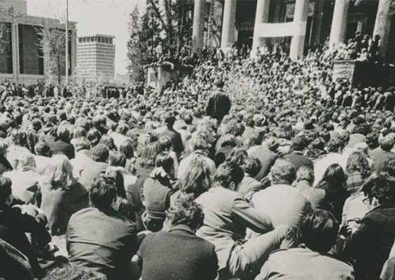 students in front of Hendricks Chapel, , May 4, 1970