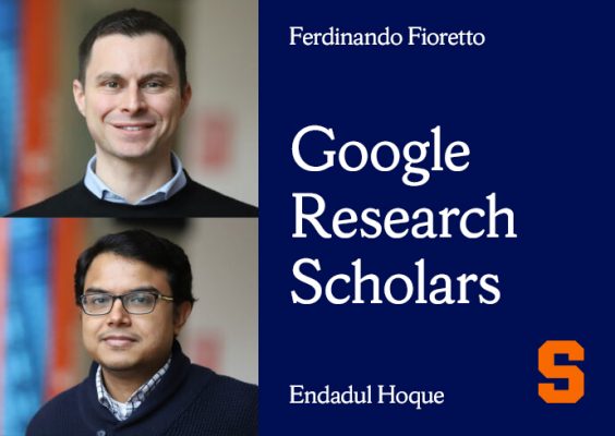 Ferdinando Fioretto | Endadul Hoque headshots with the text "Google Research Scholars"
