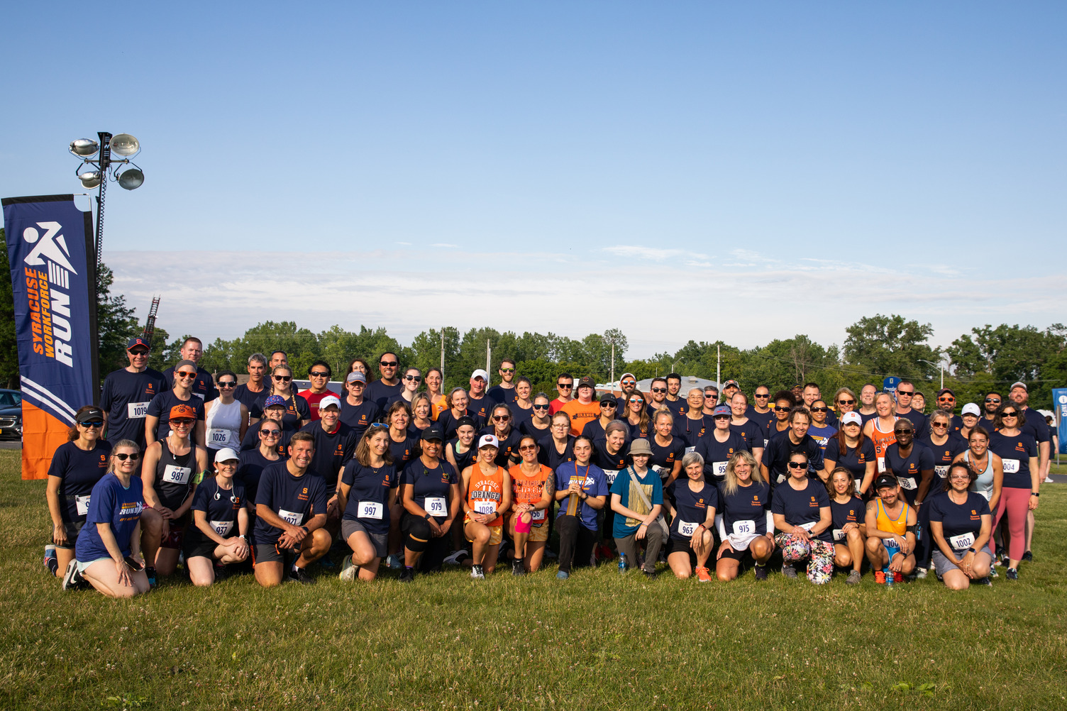 Large group of faculty/staff participants in the Syracuse Workforce Run