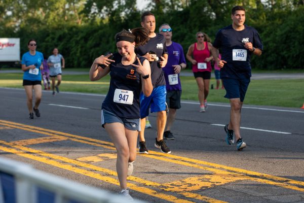 Natalie Dascoulias on the course at the Syracuse Workforce Run