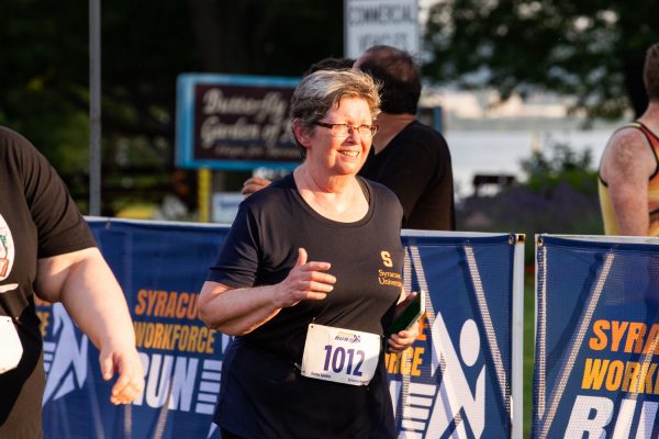 Donna Sparkes on the course at the Syracuse Workforce Run